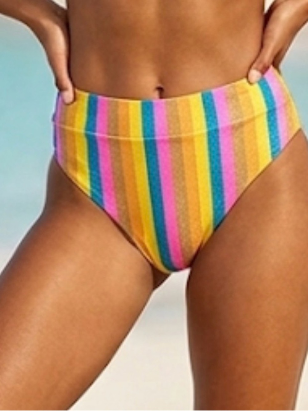 Gibson Latimer Colorful Striped Bikini Bottom